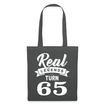 Real legends turn 65, 65 birthday - Tote Bag - graphite grey - Front