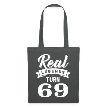 De vraies légendes ont 69 ans, 69 ans - Sac en tissu - gris graphite - Devant