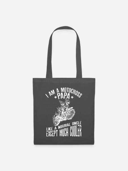 Ich bin ein Motocross Papa Design Vintage Biker Geschenk - Stoffbeutel - Graphite