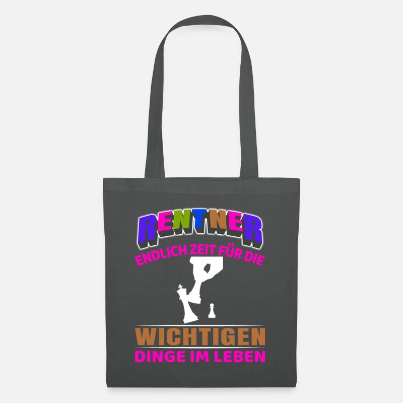Rentner Rente Rentenbeginn Schach - Stoffbeutel - Graphite