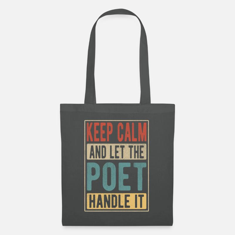 Poet Retro Geschenk - Stoffbeutel - Graphite