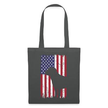 Chien Labrador Retriever avec drapeau des États-Unis - Sac en tissu - gris graphite - Devant