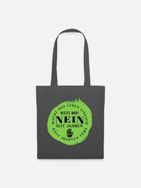 Nein - lustiger Spruch - sag nein - böser Humor - Stoffbeutel - Graphite