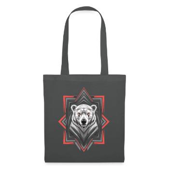 Geometric Polar Bear Head Artwork - Tote Bag - graphite grey - Front