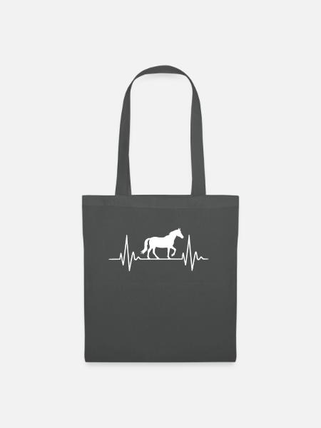 Heartbeat Design mit Pferd - Stoffbeutel - Graphite