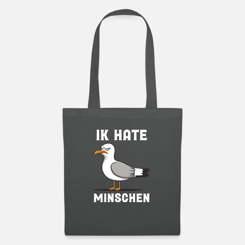 Ich Hasse Menschen Norddeutsch - Stoffbeutel - Graphite