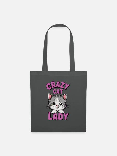 crazy Cat Lady - Stoffbeutel - Graphite