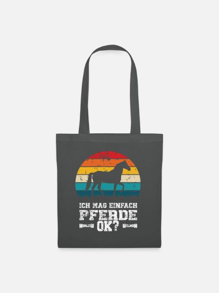 Ich mag Pferde - Stoffbeutel - Graphite