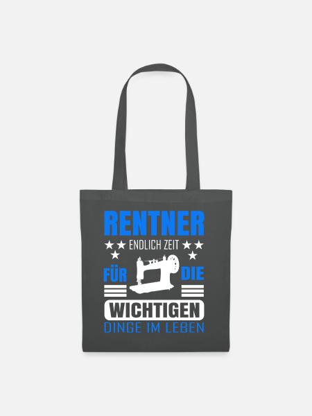 Rentner Rente Rentenbeginn Nähen Näher - Stoffbeutel - Graphite