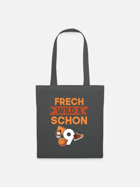 9 Jahre Geburtstag Junge Mädchen Basketball - Stoffbeutel - Graphite