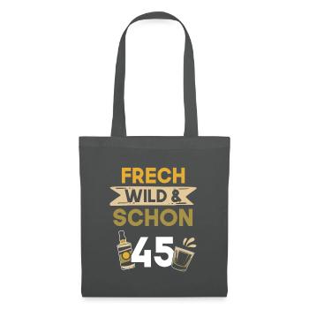 Geschenk 45 Jahre Geburtstag Whiskey - Stoffbeutel - Graphite - Vorne
