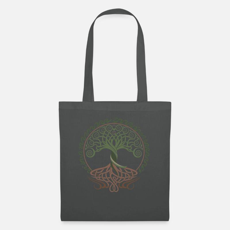 Neo Celtic Lebensbaum Symbolik - Stoffbeutel - Graphite