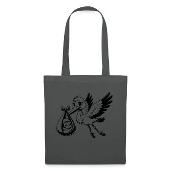 Stork brings baby newborn arrival - Tote Bag - graphite grey - Front