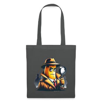 Detektiv Banane Mit Lupe Im Trenchcoat - Stoffbeutel - Graphite - Vorne