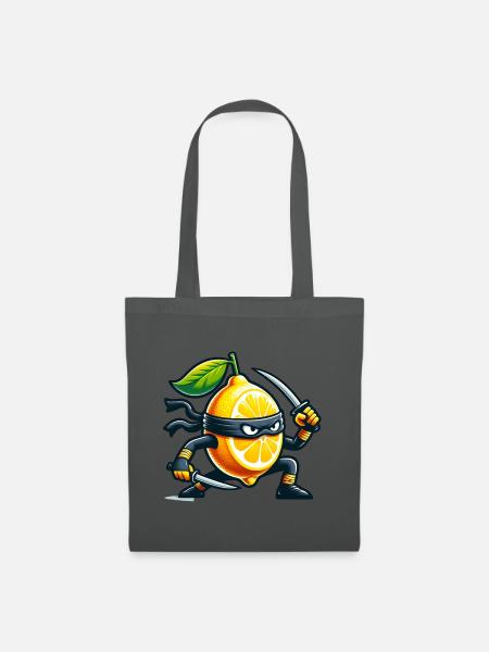 Zitrone Ninja Mit Samurai-Schwert - Stoffbeutel - Graphite