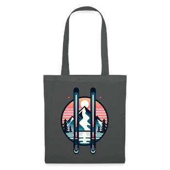 Ski Adventure Sunset Mountains - Tote Bag - graphite grey - Front