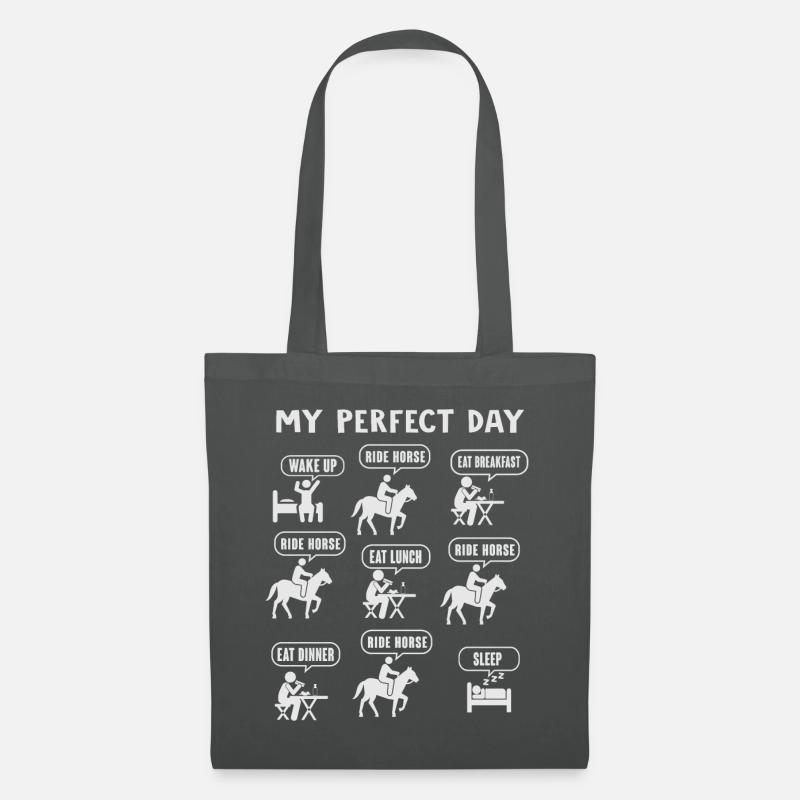 My Perfect Day Junge Pferde reiten - Stoffbeutel - Graphite