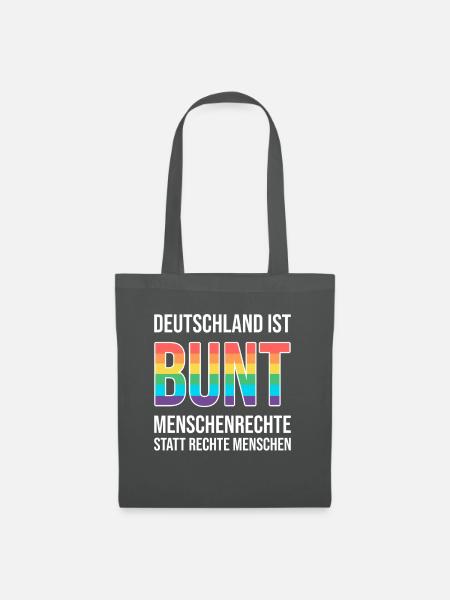 Deutschland ist bunt - Menschenrechte statt rechte - Stoffbeutel - Graphite