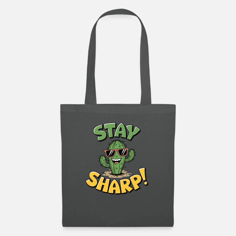 Stay Sharp Kaktus - Stoffbeutel - Graphite