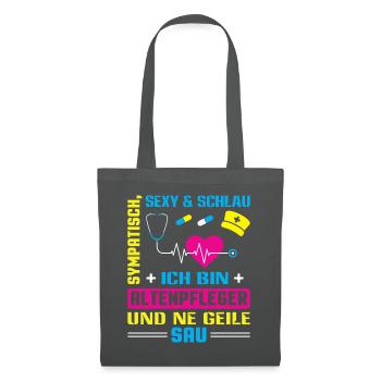 Altenpfleger Geschenk Altenpflege Pflegefachkraft - Stoffbeutel - Graphite - Vorne