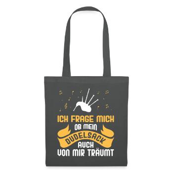 Dudelsackspieler Dudelsack Männer Geschenk - Stoffbeutel - Graphite - Vorne