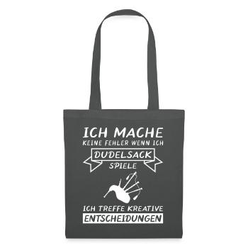 Dudelsackspieler Dudelsack Männer Geschenk - Stoffbeutel - Graphite - Vorne