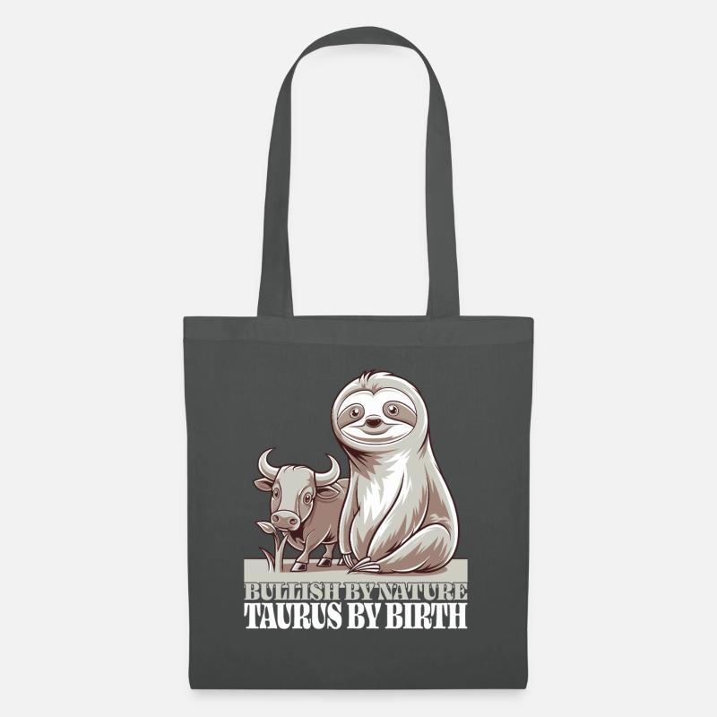 Stier Sternzeichen Faultier - Stoffbeutel - Graphite