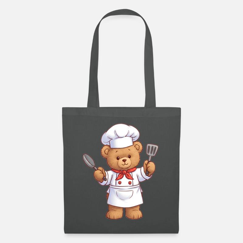 Teddybär Koch - Stoffbeutel - Graphite