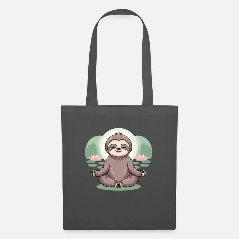 Faultier Yoga - Stoffbeutel - Graphite
