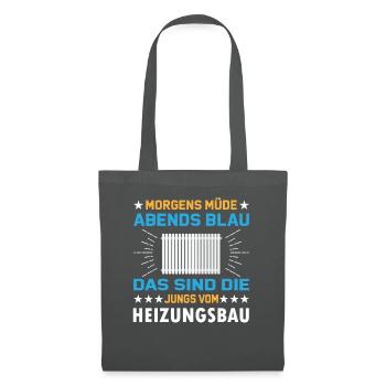 Heizungsbauer Heizungsbau Klempner Installateur - Stoffbeutel - Graphite - Vorne