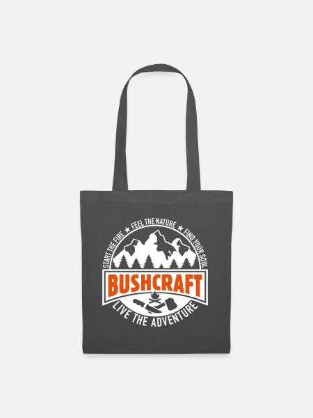 Bushcraft -Lebe das Abenteuer Geschenk Bushcrafter - Stoffbeutel - Graphite
