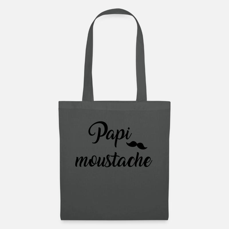 papi moustache - Sac en tissu - gris graphite