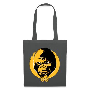 Grosser grimmiger Gorilla Kopf - Stoffbeutel - Graphite - Vorne