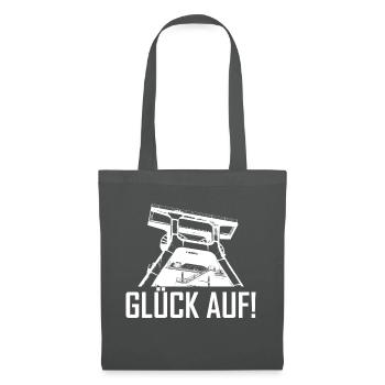 Glück auf weiß - Stoffbeutel - Graphite - Vorne