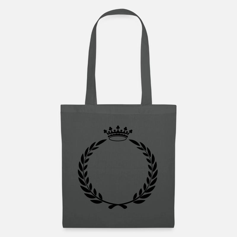 Lorbeerkranz mit Krone - Stoffbeutel - Graphite