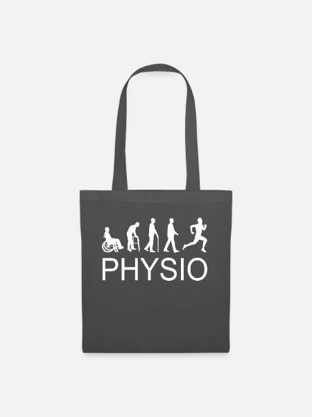 Physio Silhouette weiß - Stoffbeutel - Graphite