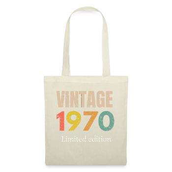 vintage 1970 limited edition - Anniversaire - Sac en tissu - nature - Devant