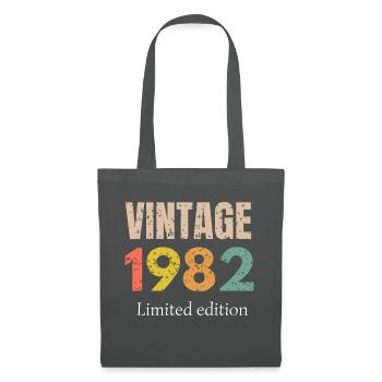 vintage 1982 limited edition - Anniversaire - Sac en tissu - gris graphite - Devant