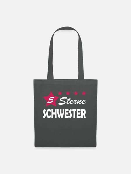 5 Sterne Schwester Geschenk Idee beste Schwester - Stoffbeutel - Graphite