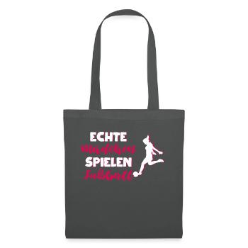 Echte mädchen spielen fußball Sport Trainer - Stoffbeutel - Graphite - Vorne