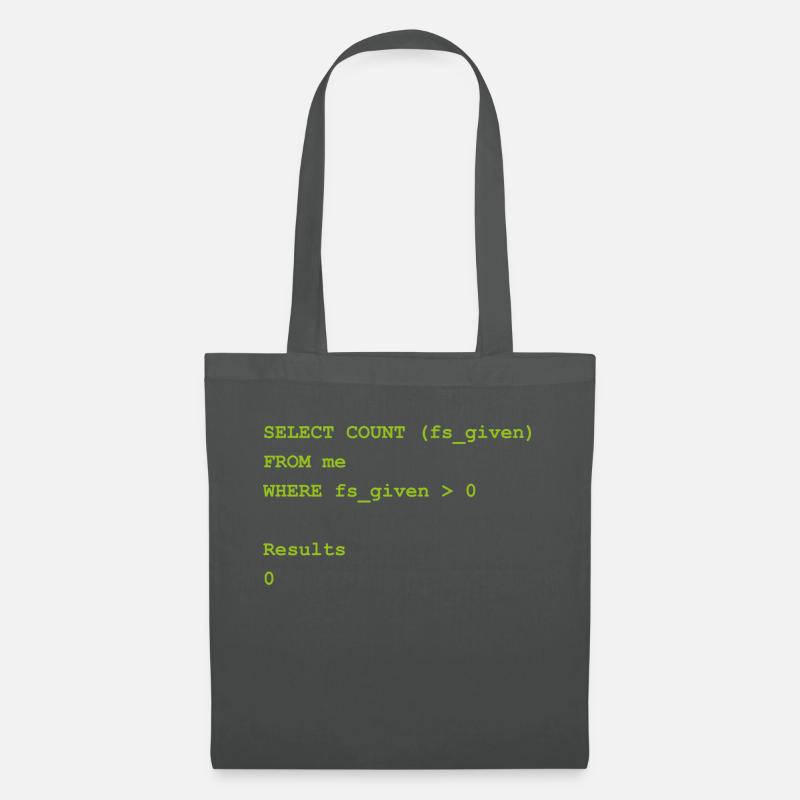 Select count geschenk Programming Informatique - Sac en tissu - gris graphite