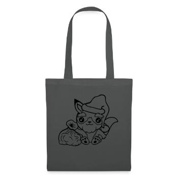 Fuchs Rotfuchs Weihnachtsmann Weihnachten Geschenk - Stoffbeutel - Graphite - Vorne