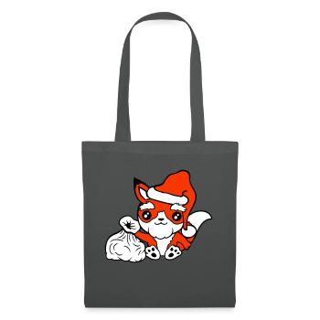 Fuchs Rotfuchs Weihnachtsmann Weihnachten Geschenk - Stoffbeutel - Graphite - Vorne