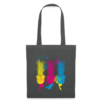 Pop Art Pinapples > Three Neon Colored Fruits - Stoffbeutel - Graphite - Vorne