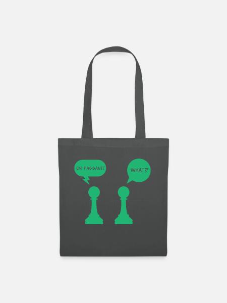 En passant Schach Denksport Schachmeister Geschenk - Stoffbeutel - Graphite