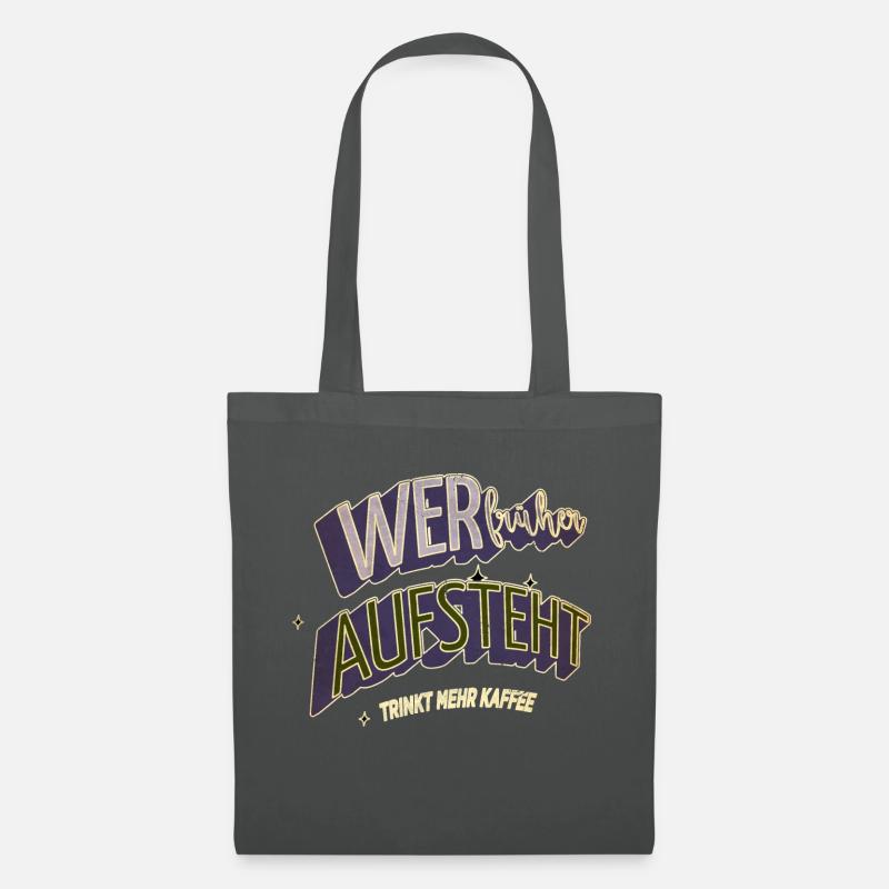 frühstück kaffeetasse coffeeshop humor geschenk - Stoffbeutel - Graphite