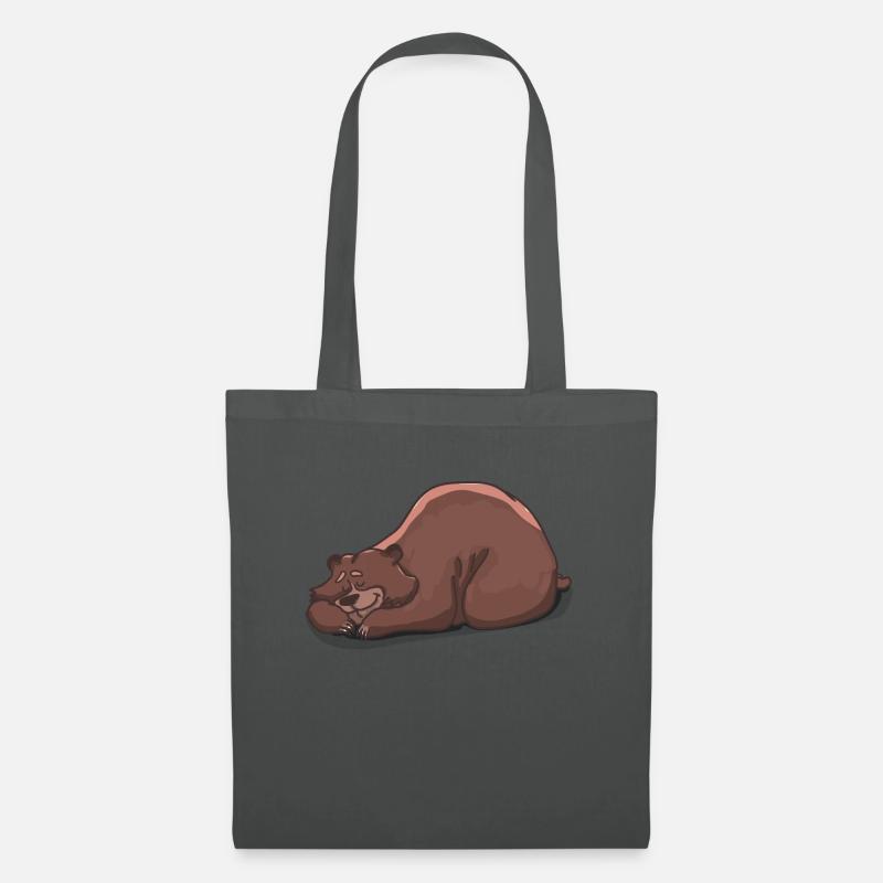 Schlafender Bär - Stoffbeutel - Graphite