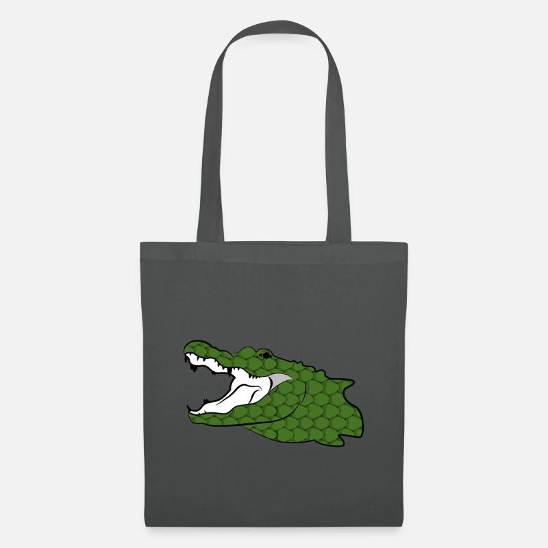 Krokodile Nilkrokodil Alligator Reptil Geschenk - Stoffbeutel - Graphite
