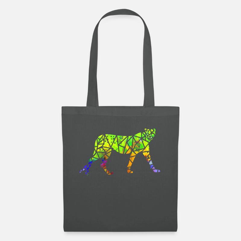 Bunter Gepard - Stoffbeutel - Graphite