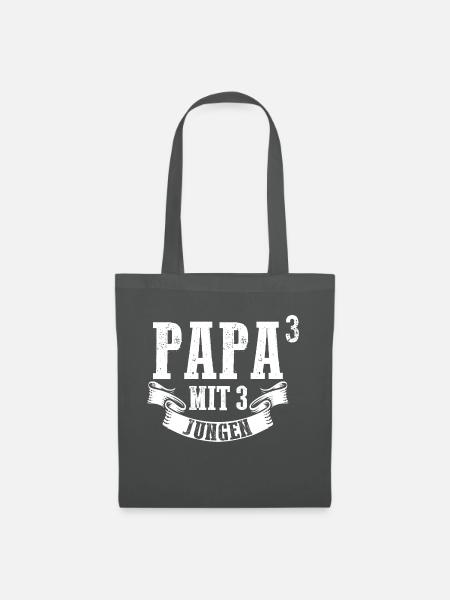 Papa 3 Söhne Drillinge Geschenk - Stoffbeutel - Graphite